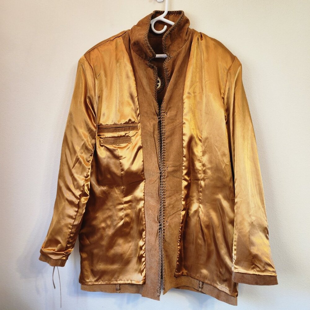 Scully Leather Boar Suede Fringe Mountain Jacket Bourbon Men 50 Cowboy Western - Picture 14 of 16